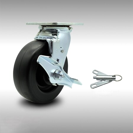 Service Caster 6 Inch SS Polyolefin Caster with Roller Bearing and Brake/Swivel Lock SCC SCC-SS30S620-POR-TLB-BSL